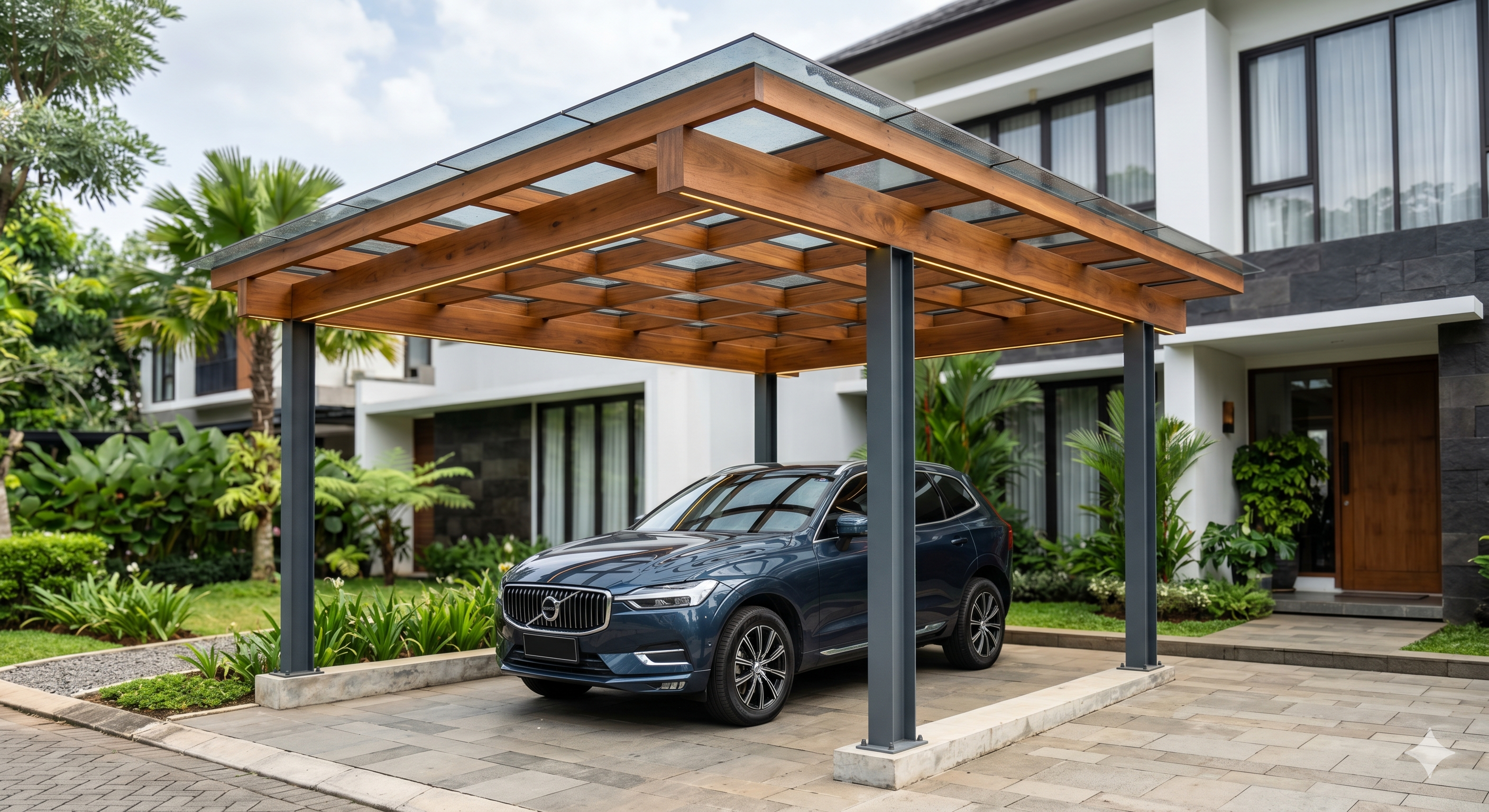 Canopy Kayu Modern